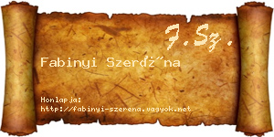 Fabinyi Szeréna névjegykártya